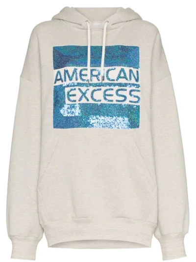 Ashish American Excess Sequin Embellished Cotton Hoodie In Grey