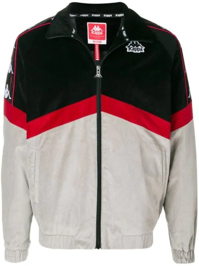 Kappa Full Zip Color-block Jacket In Grey