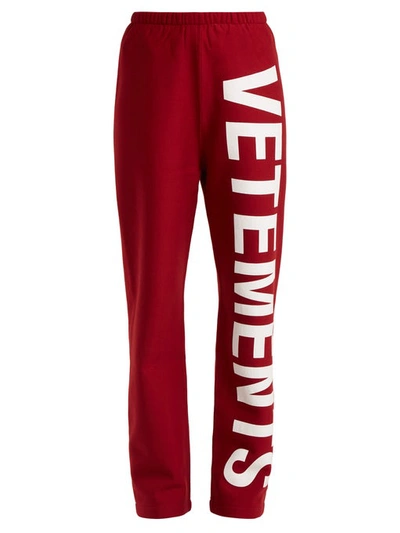 Vetements Logo-print Cotton-blend Jersey Track Pants In White