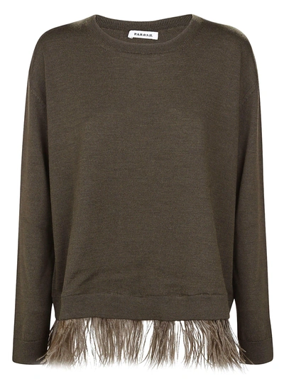P.a.r.o.s.h Feather Hem Sweater In Brown
