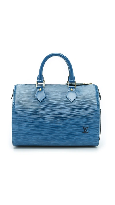 Pre-owned Louis Vuitton Epi Speedy 25 Bag In Blue