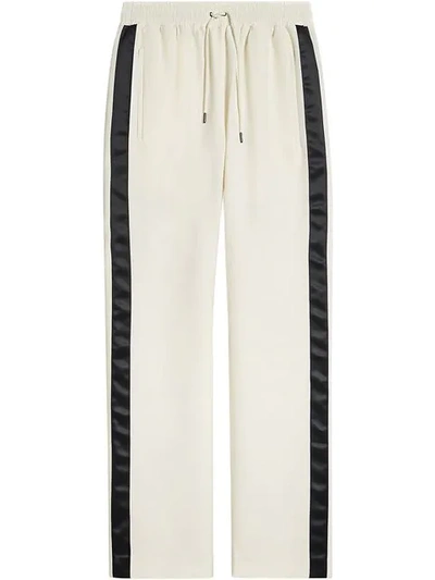 Burberry Sport Stripe Silk Wool Sweatpants In White