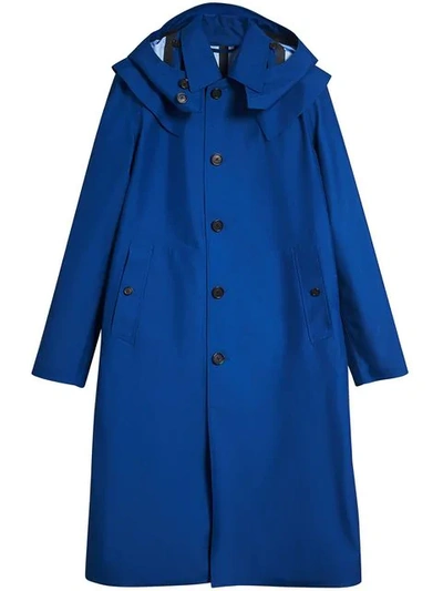 Burberry Detachable Hood Showerproof Car Coat In Blue ModeSens