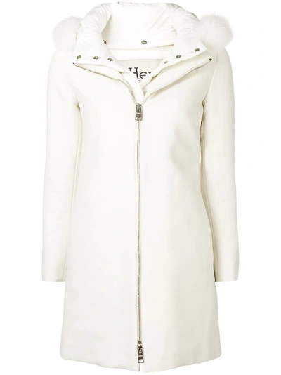 Herno City Glamour Parka Coat In Neutrals