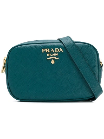 Prada Saffiano Leather Belt Bag In Green