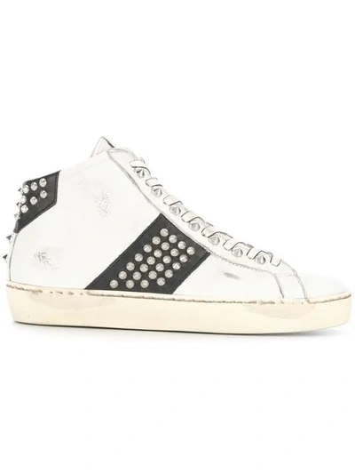 Leather Crown Iconic Sneakers In White