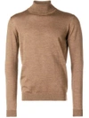 Roberto Collina Turtleneck Fine Knit Sweater - Brown