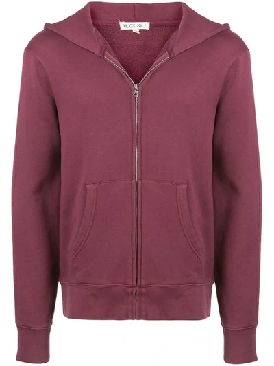 Alex Mill Zip Front Hoodie In Red