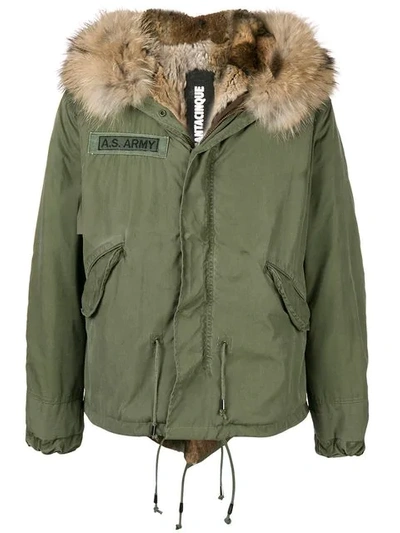 As65 Fur Trimmed Parka Coat - Green
