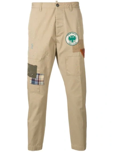 Dsquared2 Badge Patch Trousers - Brown