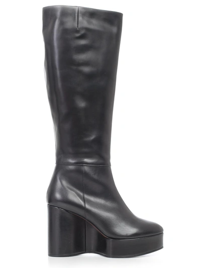 Robert Clergerie Platform Over-the-knee Boots In Black Gold