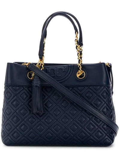 Tory Burch Fleming Small Tote In Blue