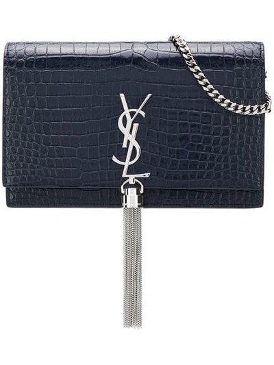 Saint Laurent Monogram Shoulder Bag In Blue