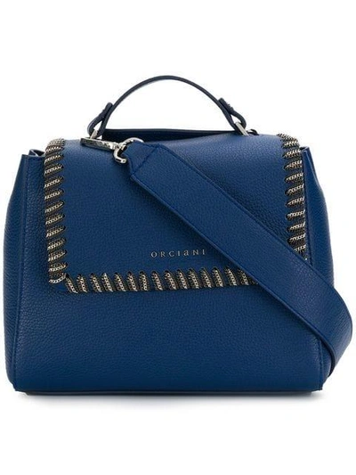 Orciani Chain Trim Tote In Blue