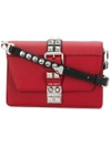 Prada Elektra Studded Crossbody Bag In Red
