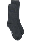 Kenzo Socken Mit Tiger-stickerei In Grey
