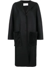 Harris Wharf London Wool Hooded Coat In Black