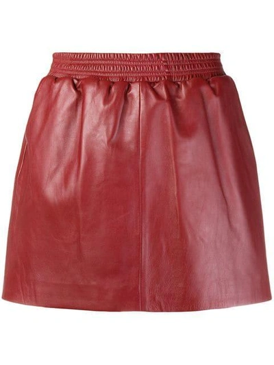 Arma Leather Mini Skirt - Red