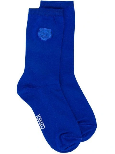 Kenzo Embroidered Tiger Socks - Blue