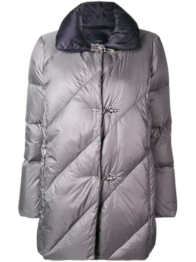 Fay Lobster Fastening Padded Coat - Grey