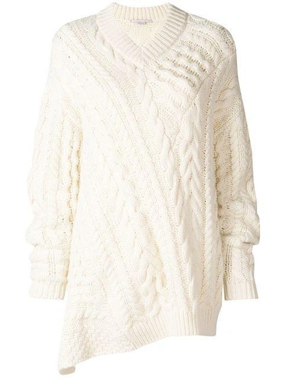 Stella Mccartney Cable-knit Oversized Sweater In White