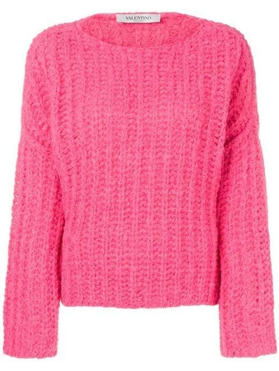 Valentino Boat Neck Jumper In Pink