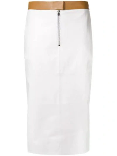 Victoria Beckham Contrast Pencil Skirt In White