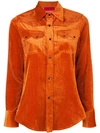The Gigi Corduroy Shirt In Orange
