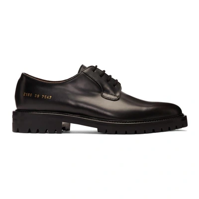 Common Projects Black Leather Derbys In 7547 Black
