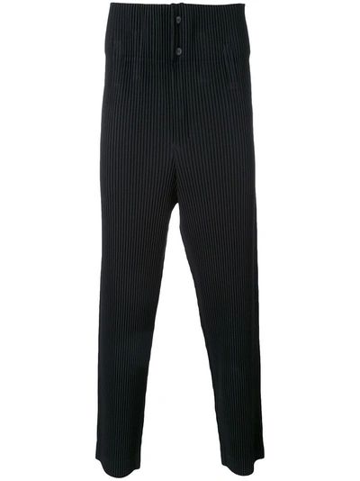 Issey Miyake Homme Plissé  Plissierte Hose Mit Tiefem Schritt - Schwarz In Black