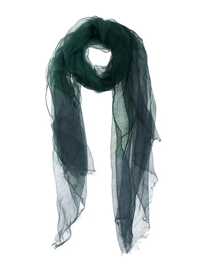 Suzusan Frayed Edge Scarf - Green