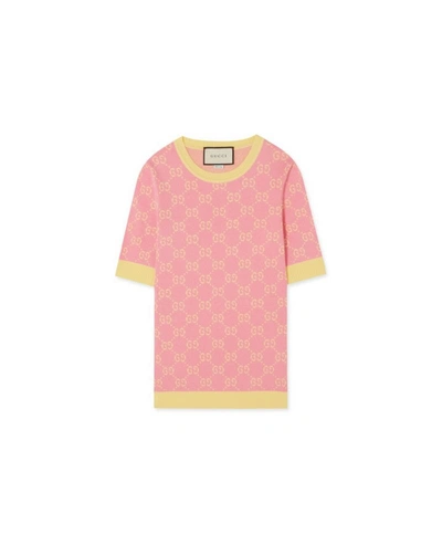 Fashion Concierge Vip Gucci - Intarsia Cotton Sweater? - Unavailable In Pink