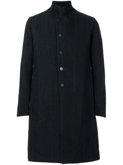 Devoa Pinstriped Coat In Black