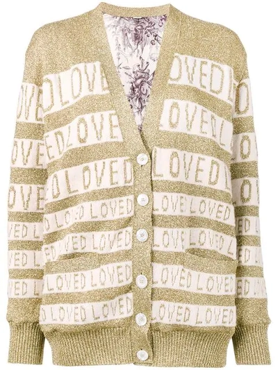 Gucci 'loved' Oversized-cardigan In Neutrals