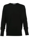 John Smedley Plain Crew In Black