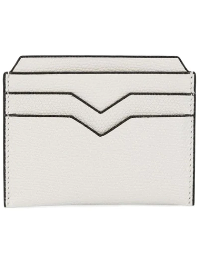 Valextra Simple Grip Spring Wallet In White