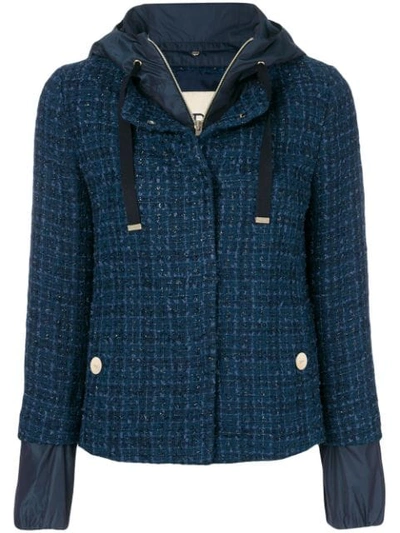 Herno Layered Tweed Jacket - Blue