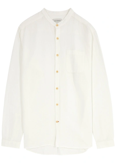 Oliver Spencer Grandad Linen-blend Shirt In Cream