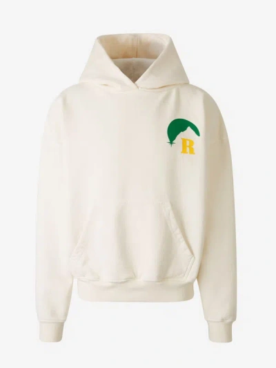 Rhude Moonlight Printed Hooded Cotton Sweatshirt In Logo Print On The Front And Back