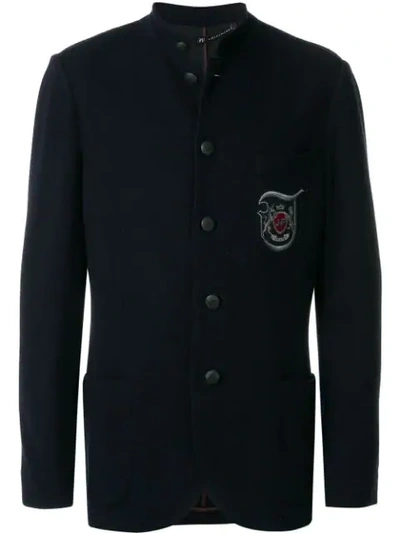 Jo No Fui Logo Patch Jacket In Blue