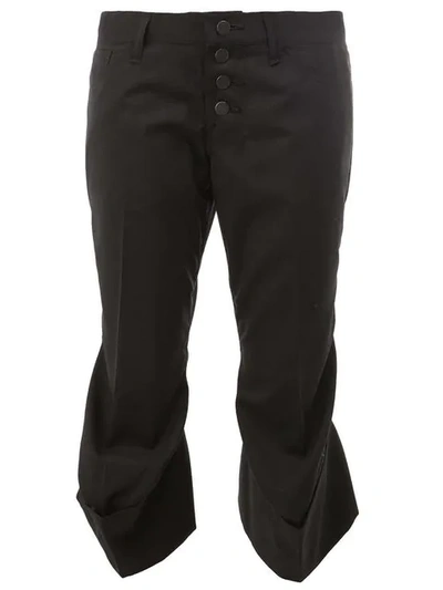 Christopher Nemeth Flared Hem Cropped Trousers In Black