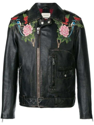 Gucci Angry Cat Embroidered Jacket In Black