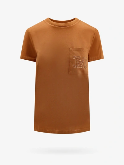 Max Mara Papaia Logo T-shirt In Brown