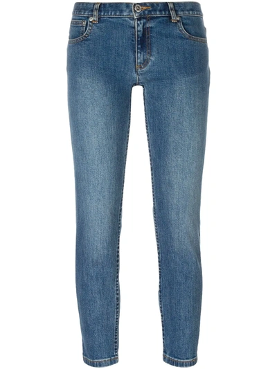 Apc Cropped Jeans In Blue