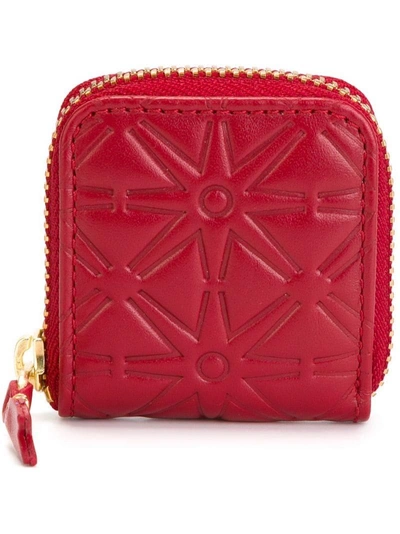 Comme Des Garçons 'colour Embossed A' Coin Purse In Red