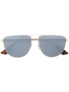 Mcq By Alexander Mcqueen Eyewear Mirrored Aviator Sunglasses - Metallic