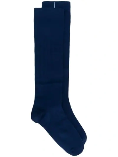 Prada Mid-calf Logo Socks - Blue
