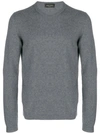 Roberto Collina Crew Neck Cashmere Jumper In Grey