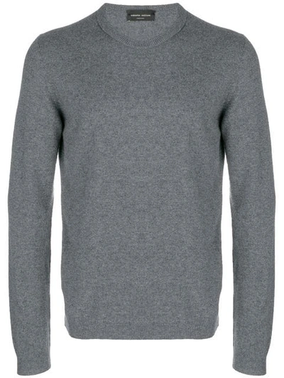 Roberto Collina Crew Neck Cashmere Jumper In Grey