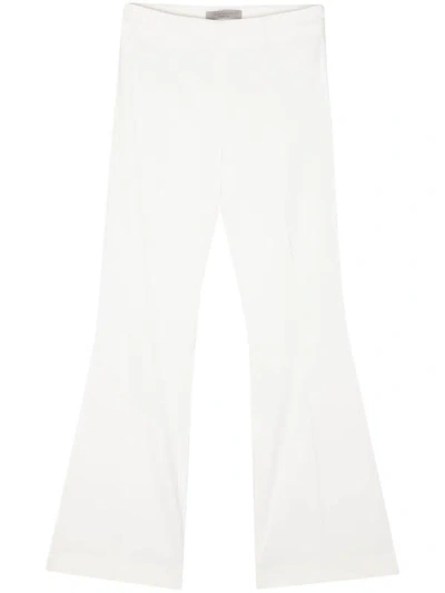 D.exterior Flared Crepe Trousers In White